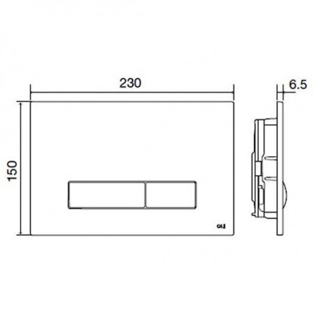 Кнопка смыва для унитазов OLI Pure 139180 хром глянцевый
